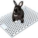 HOP Rabbit Litter Box, Less Mess with Built-in Hay Feeder Designed for Rabbits/Bunnies. Includes Removable Cover and Pan. BPA-Free and Dishwasher Safe (Grid ONLY)