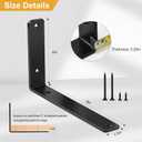 4 Pack - L 9" x H 6" x W1.5, 5mm Thick Black L Shelf Bracket, Iron Shelf Brackets, Metal Shelf Brackets, Floating Shelf, Shelf Supports with Screws