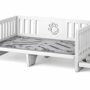 Acrylic Dog Bed and Fence with Food Bowl for Large Medium Dogs