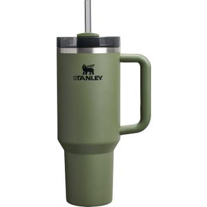 STANLEY Quencher H2.0 Tumbler with Handle and Straw 40 oz | Flowstate 3-Position Lid | Cup Holder Compatible for Travel | Insulated Stainless Steel Cup | BPA-Free | Dried Pine