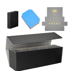 Nomocard 2 in 1 Card Deck Box for Trading Cards, Unfolded MTG Commander Card Can be Used as a Playmat, Leather Magnetic Card Storage Box Holds 800+ Single Sleeved Cards, Fits for TCG CCG Magic Cards, 2 Pack