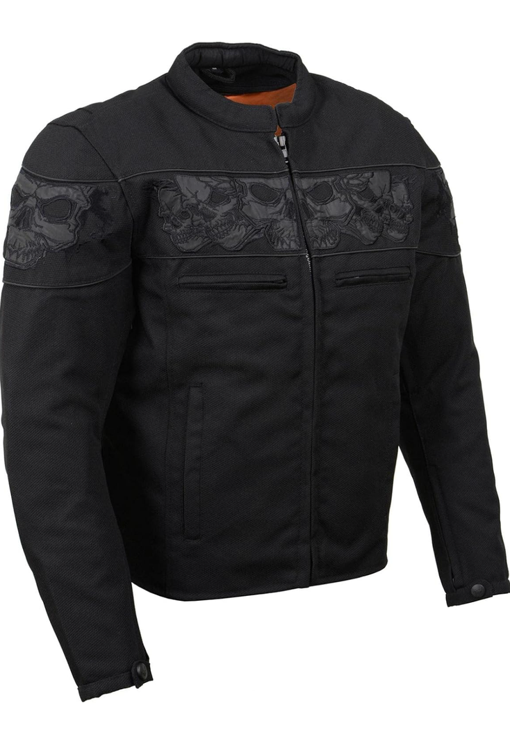 Milwaukee Leather mens Mpm1730 Black Textile Motorcycle Jacket for Men XL