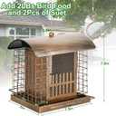 Suet Bird Feeder Outdoor Hanging with 2 Metal Mesh Cages - Attracts Woodpeckers, Finches, Sparrows - Wild Bird Feeder for Garden, Yard Decoration or Gift