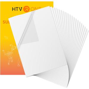 HTVRONT Sublimation Sticker Paper - 20 Pcs Matte Transparent Waterproof Sublimation Stickers