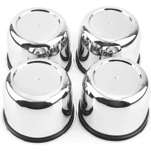 RTRHINOTUNING 4 Pack 3.03inch Wheel Center Caps Plastic Push Through Center Caps Chrome Hub Caps for Trailers Trucks RVs