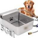 5Gal/20L Automatic Water Dispenser for Dogs,Large Size Stainless Steel Bowl,Self Filling Auto Water Bowl Outdoor for Livestock Animal Drinking