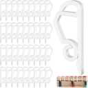 Jetec Christmas Light Clips Gutter Hooks for Outdoor Plastic Seasonal Weatherproof Holiday Light Clips for Xmas Roof Tree Outdoor Hanging Decoration (White)