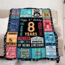 8 Year Old Boy Gift, Best Birthday Gifts for 8 Year Old Boy, Boys Age 8 Gifts Ideas, 8 Yr Old Gifts for Boys, 8th Birthday Decorations Blanket 60"X 50", Soft Warm Cozy Throw for Bed Sleep