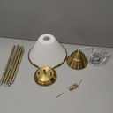 Linour Milk Glass Pendant Light Fixture for Kitchen Island, 9.4" Gold Vintage Chandelier with Adjustable 6 Hanging Poles Pendant Light for Dining Room, Living Room, Stairway, Hallway, or Entrance