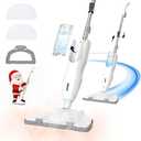 Steam Mop with 2pcs Washable Pads, 30s Quick-Heating, Lightweight, 12.5oz Removable Water Tank, 260℉ for Cleaning and Sanitizing Hardwood, Marble, Tile and Carpet