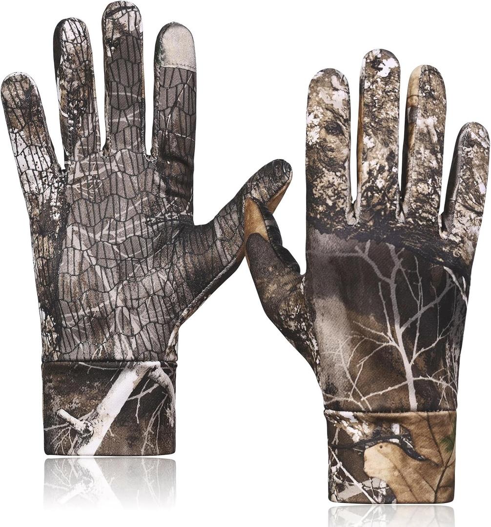 EAmber Camouflage Hunting Gloves Camo Touch Screen Gloves Pro Anti-Slip Lightweight Archery Accessories Hunting Outdoors (X-Large)