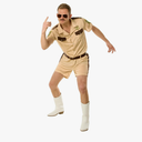 Morph Lieutenant Cop Costume Men 911 Officer Deputy Outfit Brown Tan Police Uniform Sheriff Halloween Costumes For Men Large
