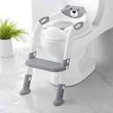 Potty Training Seat, SKYROKU Potty Training Toilet with Step Stool Ladder, for Kids Boys Girls Toddlers Comfortable Safe Potty Seat with AntiSlip Pads Ladder （8838Grey）
