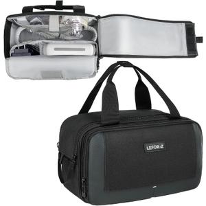 LEFORZ Travel Carrying Bag Compatible with ResMed AirMini/Z2 Auto CPAP Machine and Accessories,Portable Storage Organizer Case Fits for CPAP Equipment and Supplies(Bag Only) (Black)