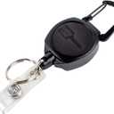 Lucky Line Key-Bak Sidekick Retractable Clip On Badge Holder (43461), Black
