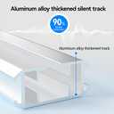 Smart Curtains System, Electric Curtain Track with Automated Rail, Motorized Curtain Rod with Remote Control, Works with Alexa Google Home Tuya App, Voice Control, for Home Bedroom (126 Inches)