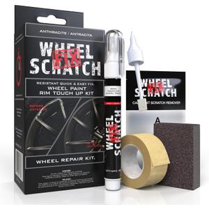 Wheel Scratch Fix Gray Touch Up Paint for Cars - DIY Alloy Wheel Repair Kit, Curb Rash Remover with Fast-Drying Pen - Long-Lasting OEM Finish Car Rim Paint for Scuffs and Chips at Home (Anthracite)
