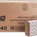 Genuine Joe 21040 Multifold 1-Ply Towels, 250 Sheets/Pack - 16 Packs/Carton, Natural