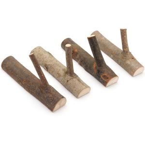 YANGQIHOME Pack of 4 Vintage Real Wood Tree Branch Wall Hook,Rustic Decorative Wood Adhesive Hooks. Key Holder, Coat Hook,Strong Suction Hooks.(Width 2cm-3cm) (With Tree Bark)