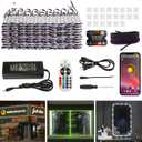 BEAMNOVA 100Ft RGB LED Storefront Lights for Business, Strip Lights Kit, Remote, Bluetooth Mobile App Control, DC 12V Power Supply, IP65 Waterproof Adhesive Modules, SMD 5050 Beads