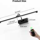 2 Pack Light for Pictures on Wall Black 8000mAh - 24" Cordless Battery Powered Wall Mount Sconce with Dimmable Remote for Oversized Artwork & Gallery