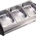 MegaChef Stainless Steel Easy Clean Buffet Server & Food Warmer With 3 Sectional Trays