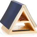 Menkxi Wooden Triangle Book Stand 7 x 7 x 6 Inch Page Rest Holder Place Functional Shelf for Bedroom Office Library Table Centerpiece Decoration for Book Lover