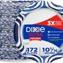 Dixie Ultra, Large Paper Plates, 10 Inch, 172 Count (4 packs of 43 plates), 3X Stronger*, Heavy Duty, Microwave-Safe, Soak-Proof, Cut Resistant, Disposable Plates For Heavy, Messy Meals