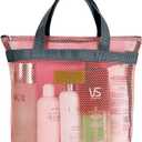 TOPASION Mesh Shower Caddy Bag Portable Hanging Toiletry and Bath Organizer with Zipper for Travel, Gym, Camping, College Dorms, Beach