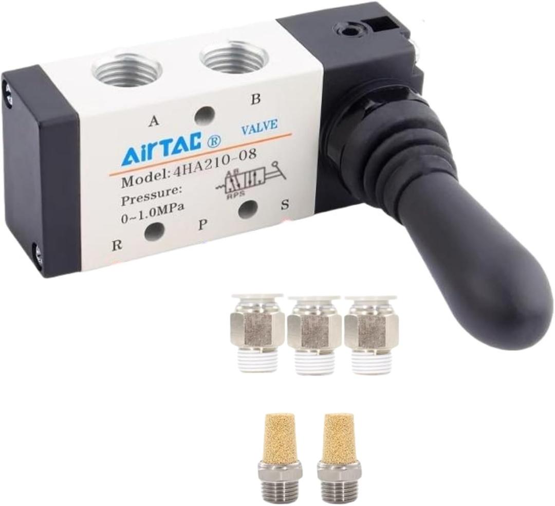 Hand Lever Valve AirTAC 4HA210-08 1/4"PT 5/2 Way Spring Return Manual Control Direct Acting Type Pneumatic Air