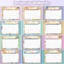 Gannyfer Desk Calendar 2026, Large 2026 Desk Calendar, 22" x 17" 18 Month Yearly Calendar 2025-2026, Thick Paper with Corner Protectors, 2026 Calendar for Home, School, or Office - Colorful Floral(6 Stickers)