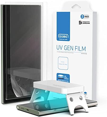 DOME GLASS Screen Protector 2-Pack, UV GEN Film for Samsung Galaxy S23 Ultra, Hard Coated, Scratch Resistant, Anti-Fingerprint, Water Repellent, 6.8in Screen, 2 Pieces