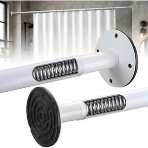 Tension Shower Curtain Rod 42-100", Dual-End Strong Spring, 3" Large Non-Slip Pads, 1.1 Inch Heavy Duty Stainless Steel Adjustable for Bathroom/Window/Room Divider/Outdoor Patio