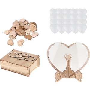 Wedding Guest Book Wedding Set, Love Frame Heart Balloons Love Wood Chip Storage Box, Personalized Memories Ornaments