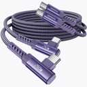 USB C Cable [2Pack, 6.6ft] 240W Fast Charging Type C Cord, Nylon Braided USB 2.0 Cable for iPhone 17 16 15 Pro Plus Pro Max Air, iPad Pro, Samsung Galaxy S24 S23, Switch, MacBook Pro, Pixel-Purple