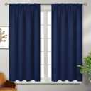 BGment Blackout Curtains 54 Inches Long for Bedroom - Room Darkening Drapes Thermal Insulated Blinds with Rod Pocket for Living Room Windows, Navy Blue, 42 x 54 Inch, 2 Panels