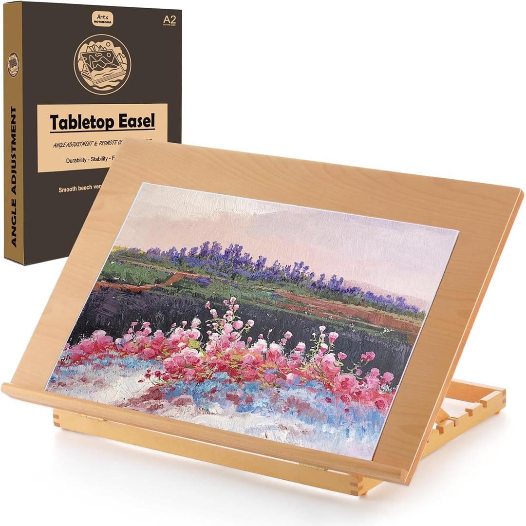 Tabletop Easel for Painting, 24.88"x17.28" Extra Large Adjustable Beechwood Drawing Board, Drawing Art Easel for Sketching and Diamond Art