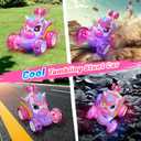 Carsky Unicorn Remote Control Car for Girls,Rechargeable 360Stunt RC Cars Rotation 4WD Remote Cars with LED Lights,Fun Indoor Outdoor Toys for Kids,Chritmas Birthday Gift for 3 4 5 6 Year Old Girl