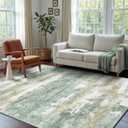 BEIMO 3x5 Rugs for Entryway Entrance Kitchen, Machine Washable Modern Abstract Soft Area Rug, Low Pile Indoor Floor Carpet with Non Slip Backing, Light Green/Cream
