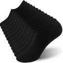 ACCFOD Black No Show Socks Women Cotton Thin Low Cut Non Slip Invisible Liner Socks 5-9, 6 Pairs
