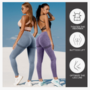 2 Pack Women Butt Lifting Workout Leggings, High Waist Seamless Gym Legging Yoga Scrunch Pants