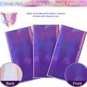 3 Pack Ombre Iridescent Pink and Purple Plastic Tablecloths, Shiny Disposable Laser Rectangle Table Covers Holographic Foil Tablecloth Iridescent Party Decoration Birthday Bridal Wedding, 54x108 Inch
