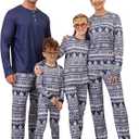 Rnxrbb Matching Family Christmas Pajamas Sets Christmas Pjs for Family Xmas Sleepwear for Kids Women Men Couples 2025 (9-10 Years, Button Navy Tree)
