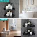 Adhesive Corner Shelf Bathroom Shower Caddy Organizer for Kitchen Toilet No Drilling 2-Tier Bathroom Corner Shelves Shower Caddies