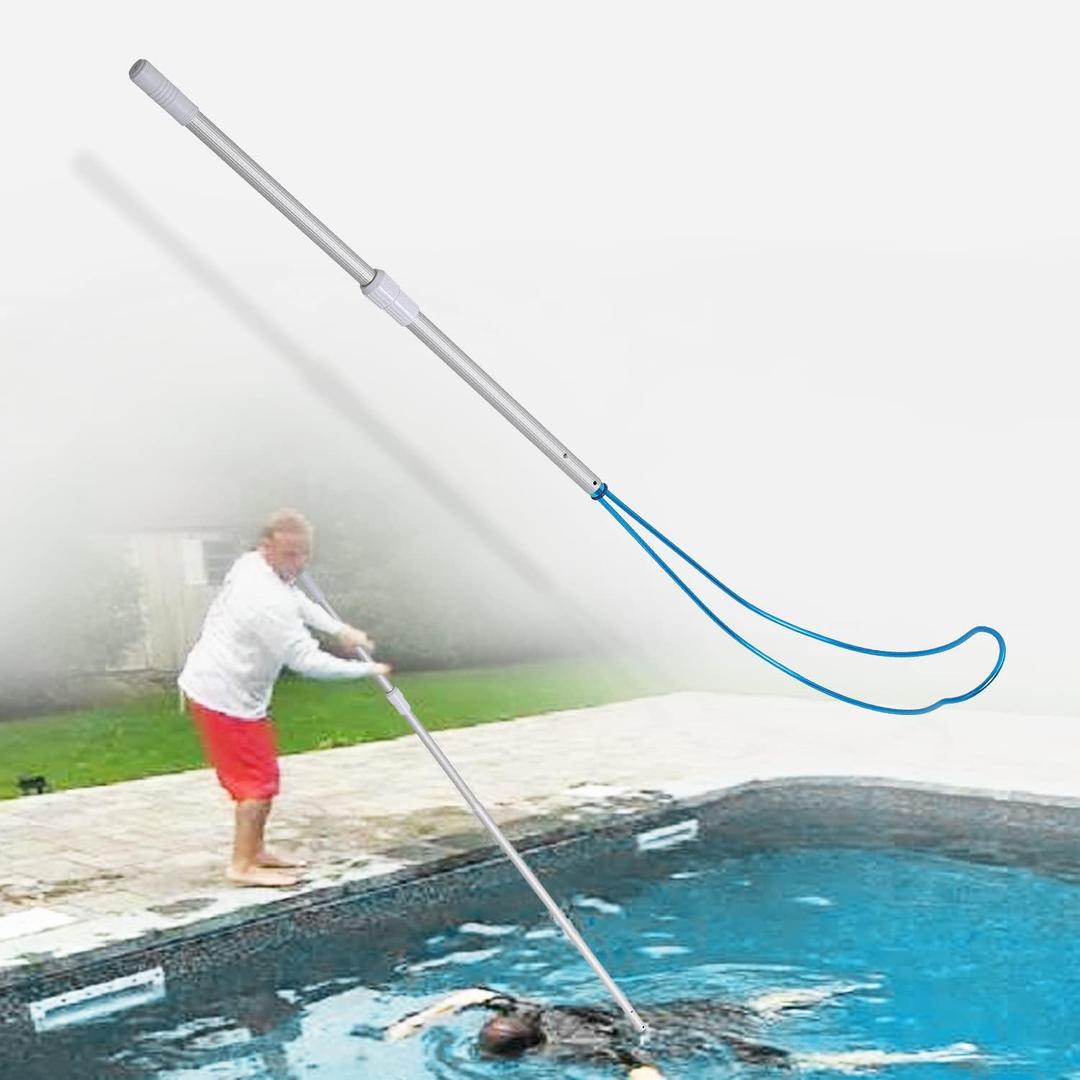 Cloud Fire Safety Hook Pool Pole，Swimming Pool Safety Hook with 3.3 Foot Aluminum Telescopic Poles, Emergency Life Preserving Saving Rescue Equipment for Drowning Swimmers/Cleaning Pool Walls