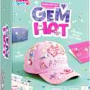 Klever Kits Decorate Your Own Baseball Cap with 7 Sheets Gems Stickers, Art & Crafts Kit for Kids, Fun Creative DIY Toys for Kids Girls