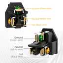 STARELO Extension Cord Ends 125V 15A 2Pole 3Wire Male Plug and Female Connector Straight Blade Plug Replacement Electrical Extension Cord End(Male & Female 5 Set)