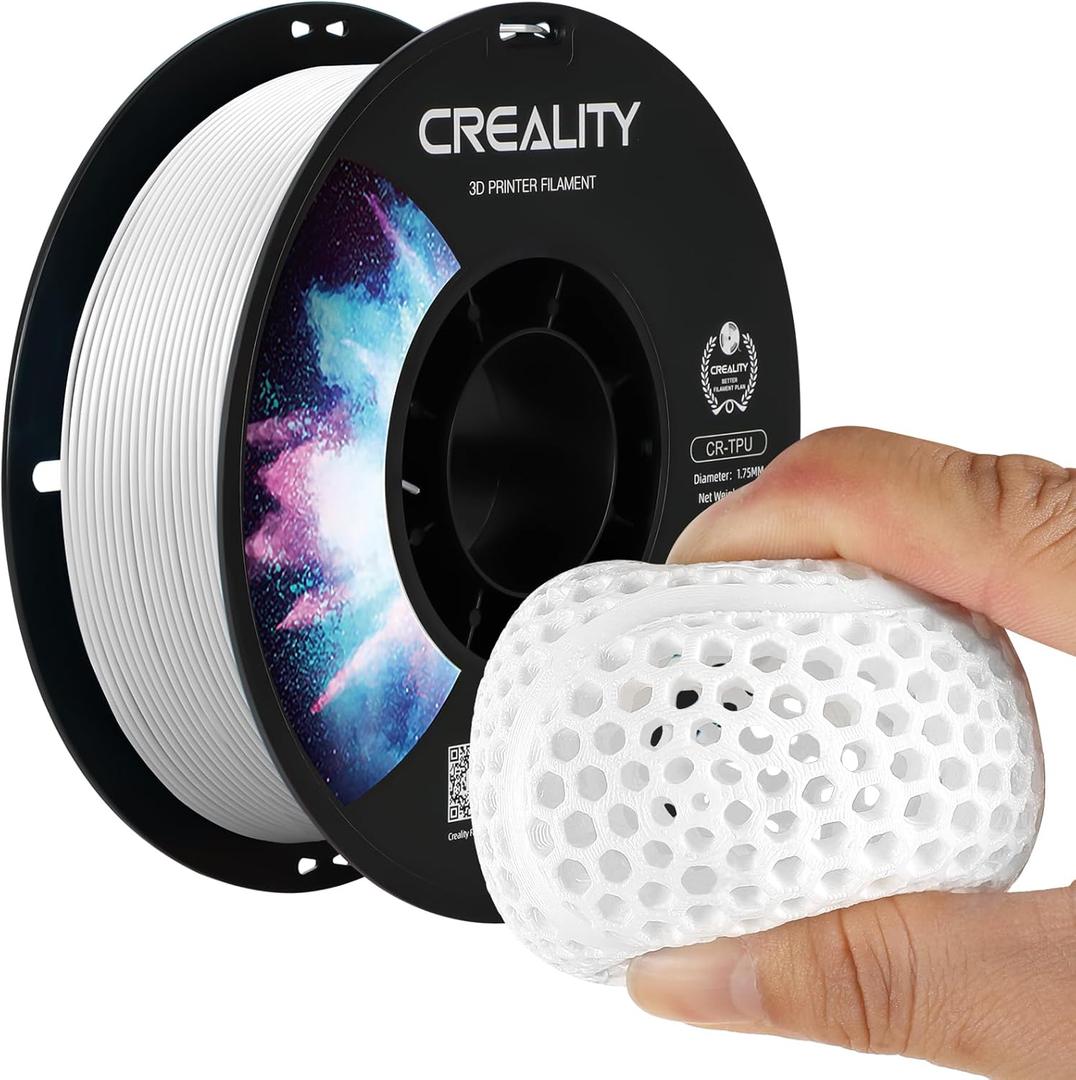 Official Creality TPU Filament, Flexible 3D Printer Filament 1.75mm, 95A Shore High Hardness & Resilience, Dimensional Accuracy +/- 0.03 mm for Most FDM 3D Printers