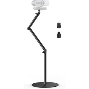 Camera Round Base Mount Desk Stand, Flexible Aluminum Photography Floor-Standing Light Monopod Stand Phone Holder with 1/4" 3/8'' 5/8'' Screw for DSLR Camera, Light, Webcam, Live Streaming, Vlogging