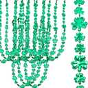 Windy City Novelties 33" 12mm Shamrock Bead Necklaces for St Patricks Day & Mardi Gras